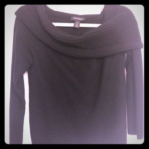 Solid black off shoulder sweater WHBM